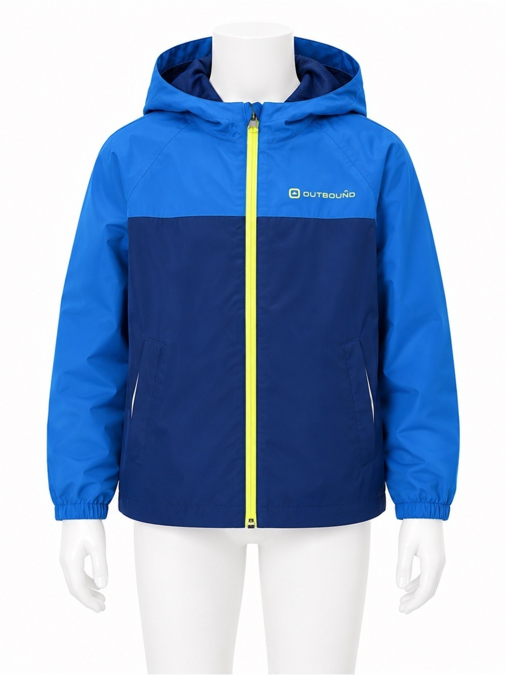 Outbound Kids’ Waterproof Lightweight Hooded Jacket – Blue & Navy